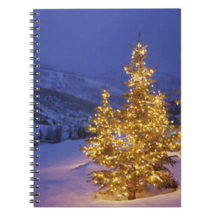 Caderno Espiral Árvores de Natal, Park City, montanhas de Wastch,