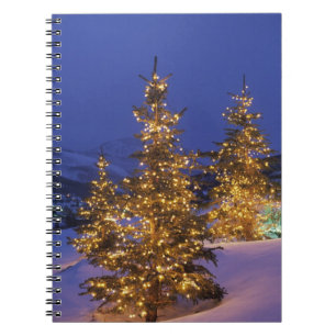 Caderno Espiral Árvores de Natal, Park City, montanhas de Wastch,