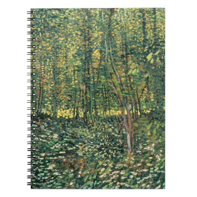 Caderno Espiral Árvores de Vincent van Gogh | e Undergrowth, 1887 (Frente)