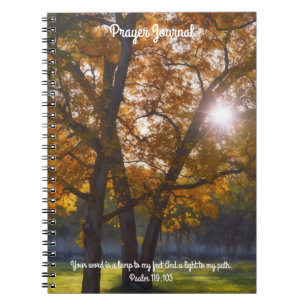 Caderno Espiral Árvores Natureza Leve Bíblia Verso Diário de Oraçã