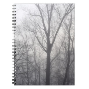 Caderno Espiral Árvores Nebulosas Floresta Cinzenta