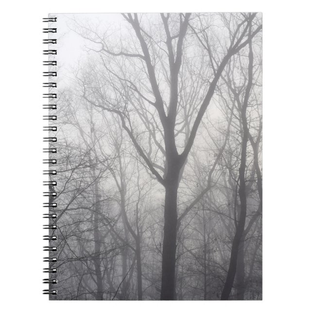 Caderno Espiral Árvores Nebulosas Floresta Cinzenta (Frente)