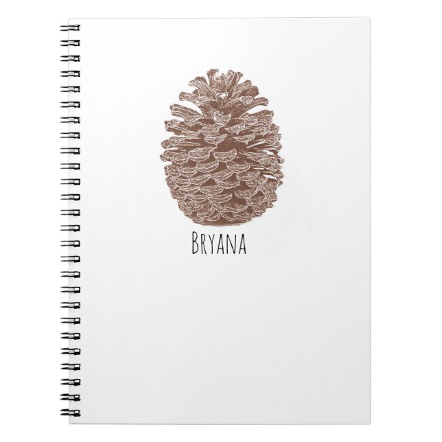 Caderno Espiral Árvores Rústicas Pinheiras Natureza Simples Do Paí (Frente)
