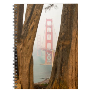 Caderno Espiral As árvores de golden gate bridge de negligencia