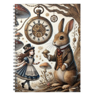 Caderno Espiral As aventuras de Alice no País das Maravilhas Coelh