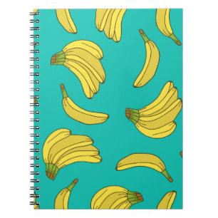 Caderno Espiral As bananas desenharam um padrão sem soldadura à