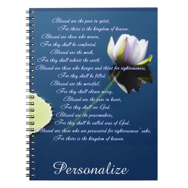 Caderno Espiral As Bem-Aventuranças Personalizadas (Frente)