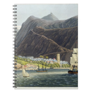 Caderno Espiral As estradas, St Helena, gravado por Robert Havell