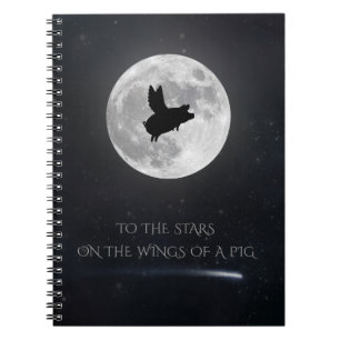 Caderno Espiral Às Estrelas nas Asas de um Porco