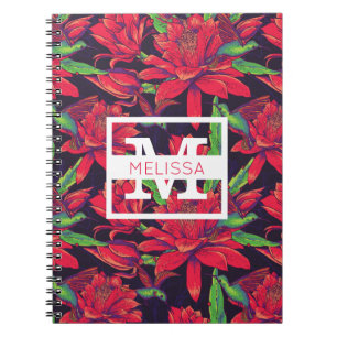 Caderno Espiral As flores e os colibris adicionam seu nome