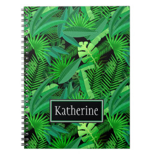 Caderno Espiral As folhas de palmeiras tropicais   adicionam seu