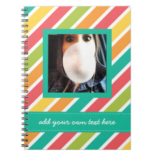 Caderno Espiral As listras legal dos doces personalizaram a foto