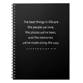 Caderno Espiral "As Melhores Coisas Na Vida" Cita Notebook Espiral
