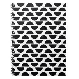 Caderno Espiral As metades negras do círculo criam uma simples par