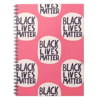 Caderno Espiral As vidas negras têm matéria, padrão caligráfico