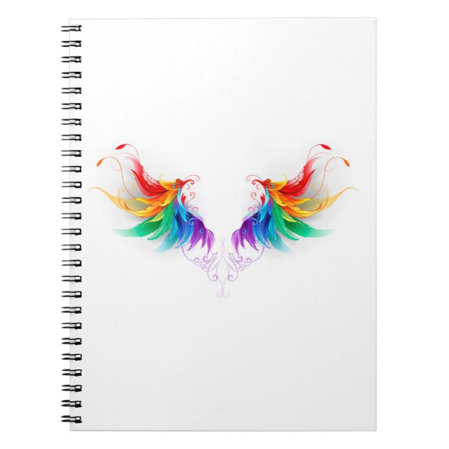 Caderno Espiral Asas Arco-íris Fofas (Frente)