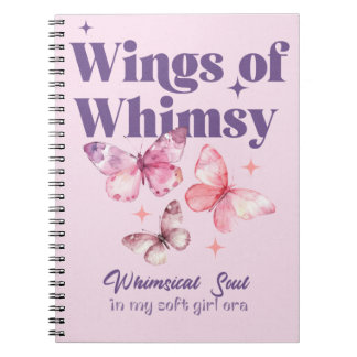 Caderno Espiral Asas de Wincy | Notebook espiral de moça suave