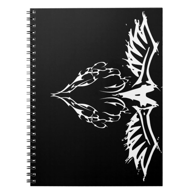 Caderno Espiral Asas do amor notebook preto (Frente)