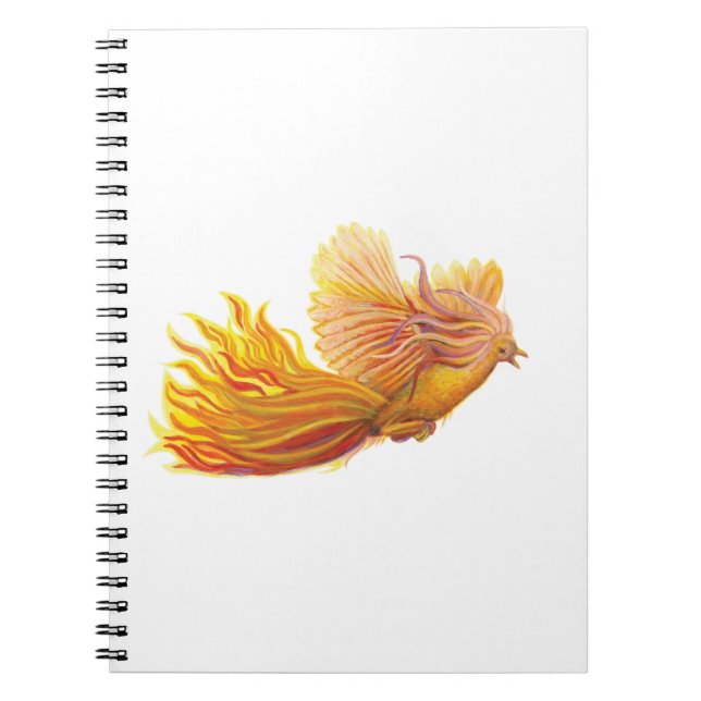 Caderno Espiral Ascensão de pássaros Phoenix (Frente)