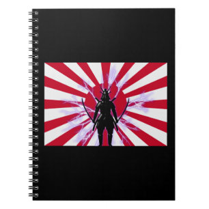 Caderno Espiral Ascensão e Sinalizador Japonês Sun Samurai Warrior