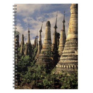 Caderno Espiral Ásia, Mianmar, Lago Inle. Antigas ruínas de