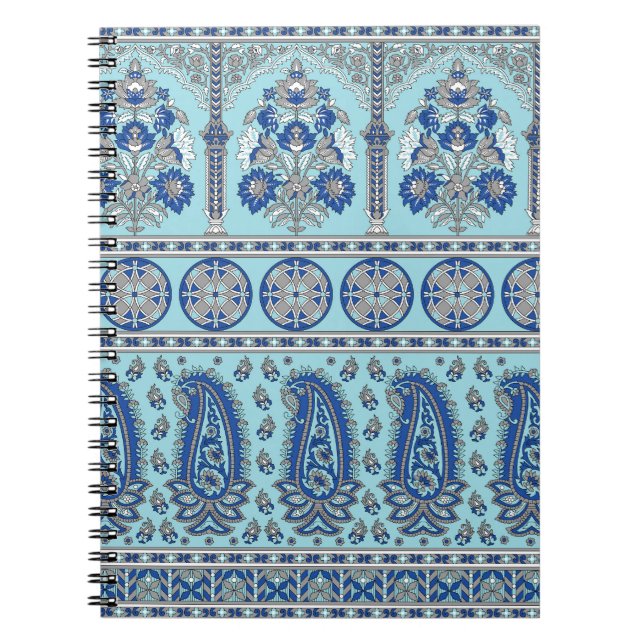 Caderno Espiral Asian Paisley Border: Design tradicional. (Frente)