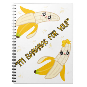Caderno Espiral aspas bananas