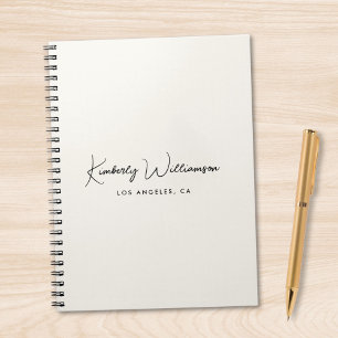 Caderno Espiral Assinatura Chic Script Monograma Negócios