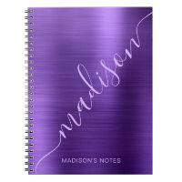 Assinatura de Monograma Metálico Roxo Girly Modern