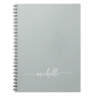 Caderno Espiral Assinatura de Nome com Script de Monograma Rosa Me