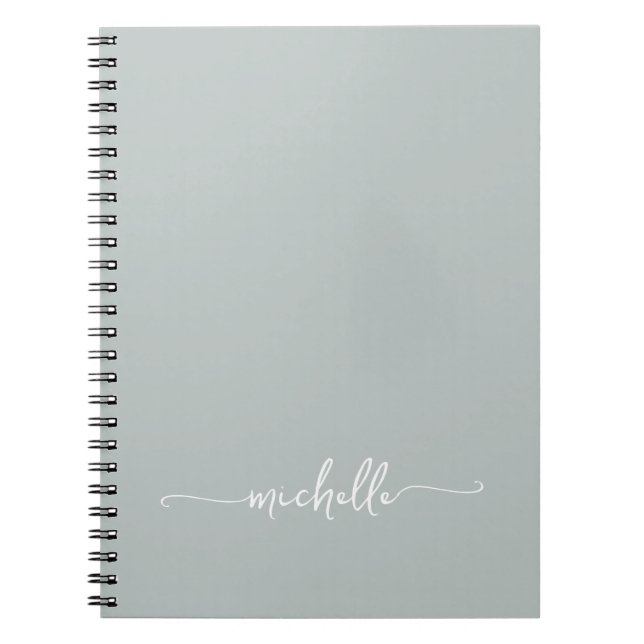 Caderno Espiral Assinatura de Nome com Script de Monograma Rosa Me (Frente)