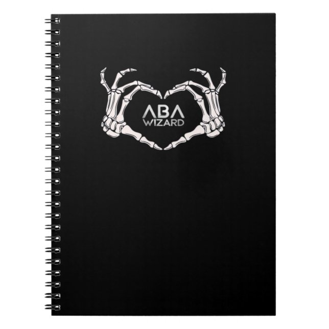 Caderno Espiral Assistente Clássico - Skeleton Mãos Coração (Frente)