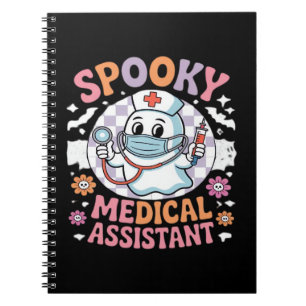 Caderno Espiral Assistente Médico Spooky, Cute Halloween Essencial