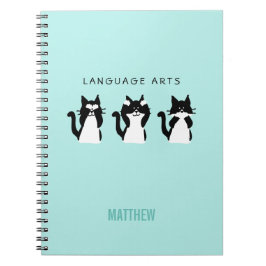 Caderno Espiral Assunto da Escola de Aqua Branca Negra Gatinhos Sá