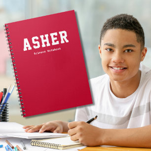 Caderno Espiral Assunto Simples da Escola Personalizada Vermelha