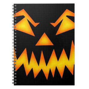 Caderno Espiral Assustador Jack O Lanterna Face