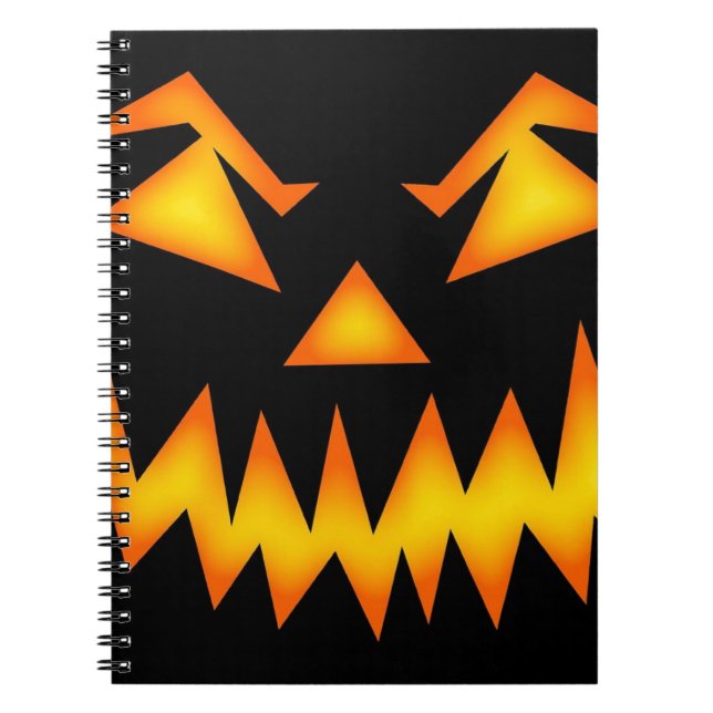 Caderno Espiral Assustador Jack O Lanterna Face (Frente)