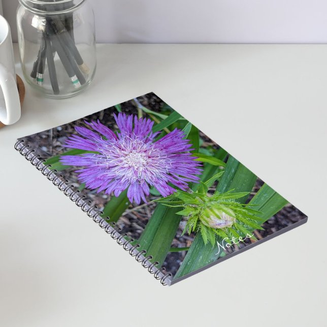 Caderno Espiral Aster Floral de Purple Stoke (In Situ)