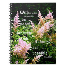 Caderno Espiral Astilbe com Mark 10:27