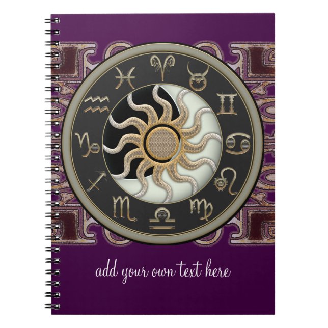Caderno Espiral Astrologia Sun e design da lua personalizado (Frente)