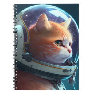 Caderno Espiral Astronauta Adorável para Gatos