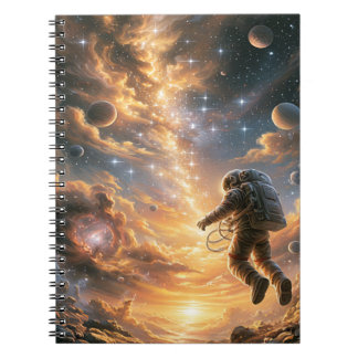 Caderno Espiral Astronauta Astronomia Viagem Espacial Planetas  