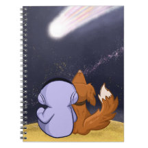 Astronauta com o cão olha para o cometa