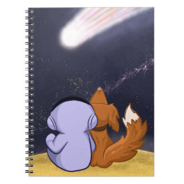 Caderno Espiral Astronauta com o cão olha para o cometa
