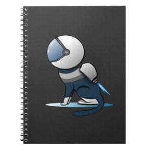 Caderno Espiral Astronauta de Gato Espacial Voando