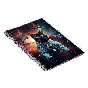 Caderno Espiral Astronauta de Gatos Galácticos