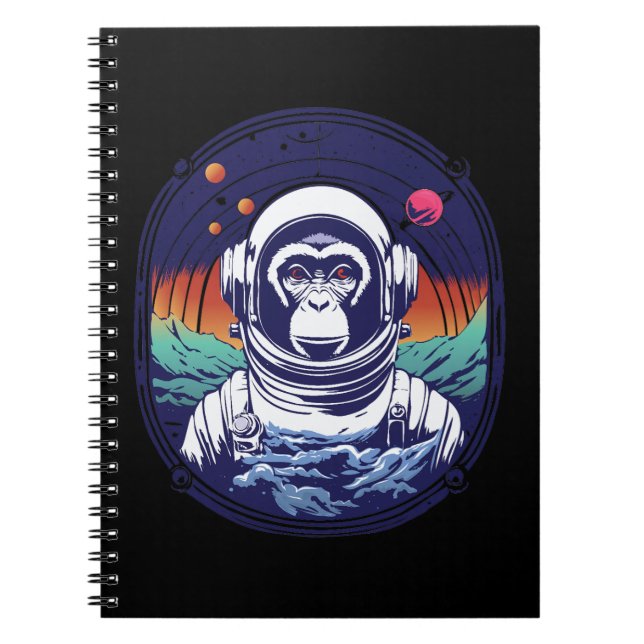 Caderno Espiral Astronauta do Macaco Espacial (Frente)