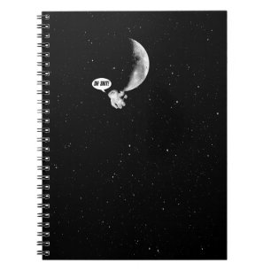 Caderno Espiral Astronauta engraçado e a lua