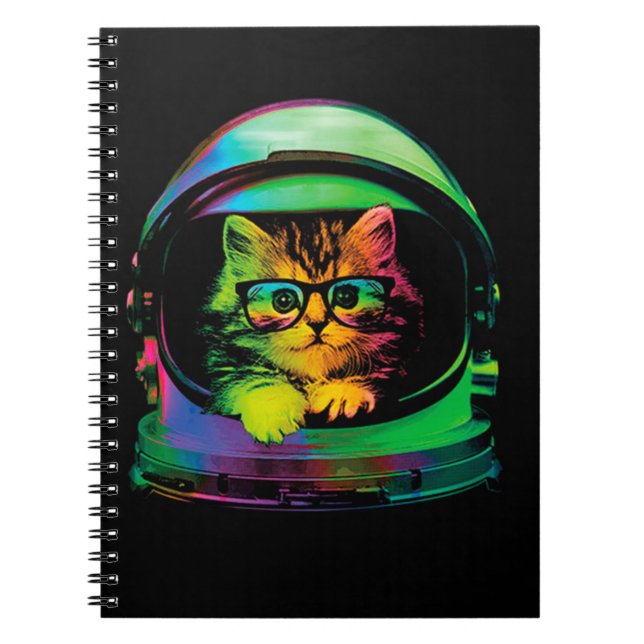Caderno Espiral astronauta hipster engraçado (Frente)