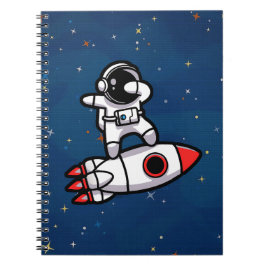 Caderno Espiral Astronauta legal No Foguete